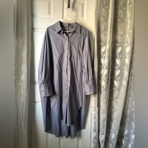 Zara Oversized button up boyfriend Shirt midi dress  Button back size S cotton